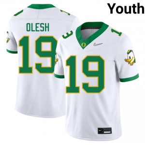 #19 White UO Ducks Youth Andrew Olesh Premium Stitched College Football Jersey b142Hc38