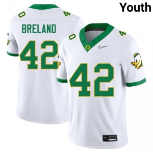 Youth #42 Aydin Breland White UO Player Football Team-Issued Stitched Jersey BNu42435