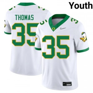 UO White #35 Brody Thomas Youth Game-Ready NCAA Football Embroidered Jersey 3802oJ33