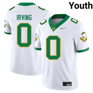 #0 White Oregon Ducks Youth Bucky Irving Premium Stitched NCAA Football Jersey r61HcT81