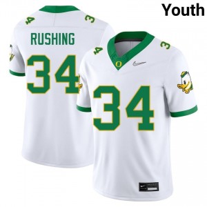 #34 Cruz Rushing UO Authentic White Youth Player Football High-Strength Thread Jersey a758QJ16
