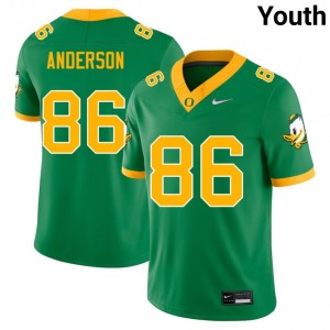 University of Oregon Green #86 Darrian Anderson Youth Game-Ready High School Football Embroidered Jersey E227uT98
