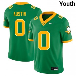 University of Oregon Green #0 Daylen Austin Youth Game-Ready High School Football Embroidered Jersey 4hGq1N67