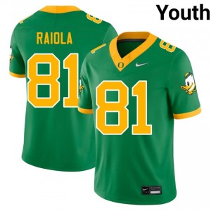 Exquisite Dayton Raiola Football #81 Green Ducks Youth NCAA Moisture-Wicking Jersey 26665279