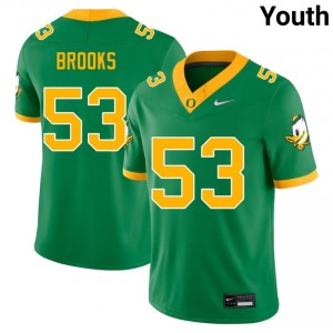 Oregon Green #53 Devin Brooks Youth Game-Ready NCAA Football Embroidered Jersey 66uuP213