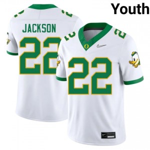 UO Ducks White #22 Devin Jackson Youth Game-Ready NCAA Football Embroidered Jersey exA20532