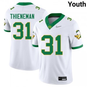 #31 White Oregon Ducks Youth Dillon Thieneman Premium Stitched College Football Jersey D1H45V28
