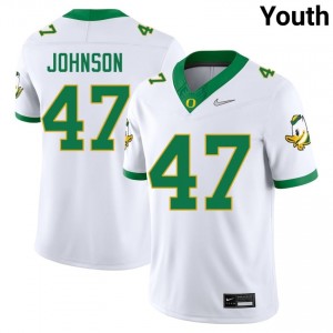 #47 Elijah Rushing Ducks Authentic White Youth Player Football High-Strength Thread Jersey 547V7455
