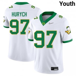 #97 White Ducks Youth Gage Hurych Premium Stitched Player Football Jersey 612xS381