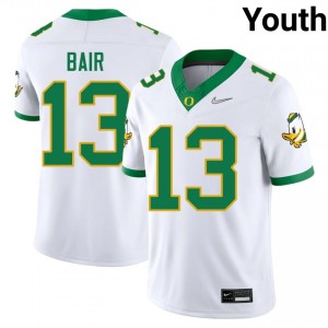 UO Ducks White #13 Gatlin Bair Youth Game-Ready Player Football Embroidered Jersey I55gb441