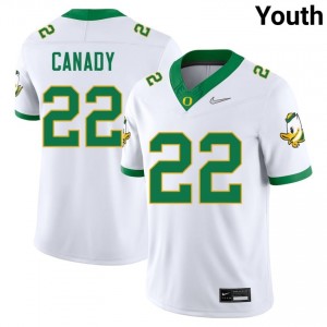 #22 White UO Youth Jadon Canady Premium Stitched Player Football Jersey lJ6y2739