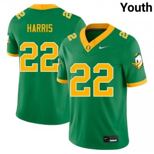 UO Ducks #22 Green Jay Harris Youth Elite NCAA Football High-Performance Jersey EX6o1437