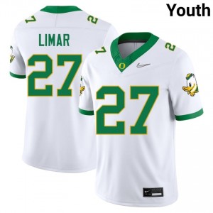 #27 Jayden Limar UO Authentic White Youth Player Football High-Strength Thread Jersey wpA8p171