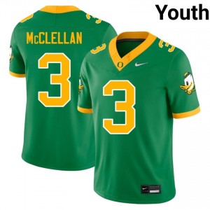 Jeremiah McClellan #3 Green UO Ducks Youth College Football Pro-Grade Embroidered Jersey 11f7xp58
