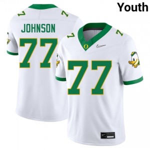 Jericho Johnson White #77 Ducks Youth High-Quality Stitched Football College Jersey OD3o0D56