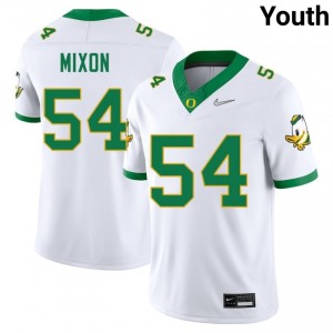 Youth #54 Jerry Mixon White Ducks College Football Team-Issued Stitched Jersey 24X74338
