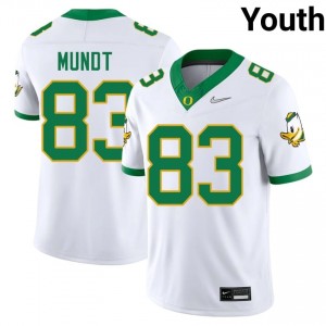 Oregon Ducks White #83 Johnny Mundt Youth Game-Ready High School Football Embroidered Jersey K5LrB373