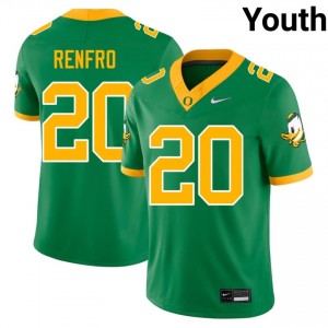 Mel Renfro #20 Green UO Ducks Youth NCAA Football Pro-Grade Embroidered Jersey 457Ub336