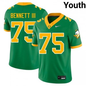 #75 Michael Bennett III UO Ducks Authentic Green Youth Player Football High-Strength Thread Jersey 1RT88H73