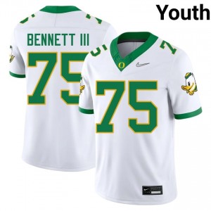 Oregon Ducks White #75 Michael Bennett III Youth Game-Ready University Football Embroidered Jersey 0BqS5265