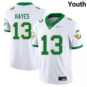 Ryder Hayes White #13 Oregon Ducks Youth High-Quality Stitched Football College Jersey V1mR6r74