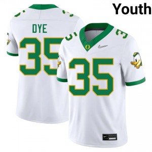 Youth #35 Troy Dye White UO Ducks High School Football Team-Issued Stitched Jersey gEI78238