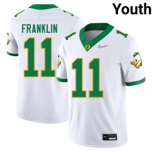 Youth #11 Troy Franklin White Oregon University Football Team-Issued Stitched Jersey Wi77NP10