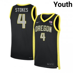 Youth #4 Tyran Stokes Black Ducks College Basketball Team-Issued Stitched Jersey qyHc5m77