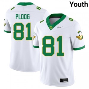 White #81 Vander Ploog Oregon Ducks Youth Player Football Genuine Stitched Jersey 70N41l32