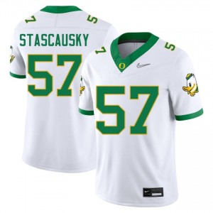 #57 White Ducks Men Zac Stascausky Premium Stitched Player Football Jersey 4jY7lt66
