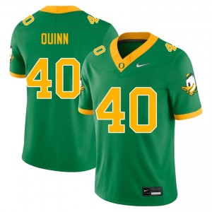 Exquisite Zander Quinn Football #40 Green University of Oregon Men NCAA Moisture-Wicking Jersey 1B54of21